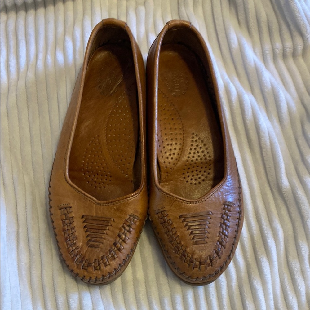 Dexter Brown Moccasins with Woven Design